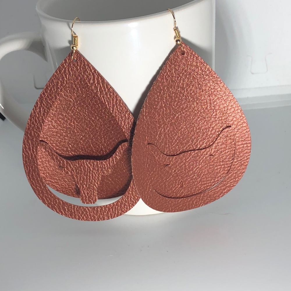 Texas Longhorn Tear Drop Earrings